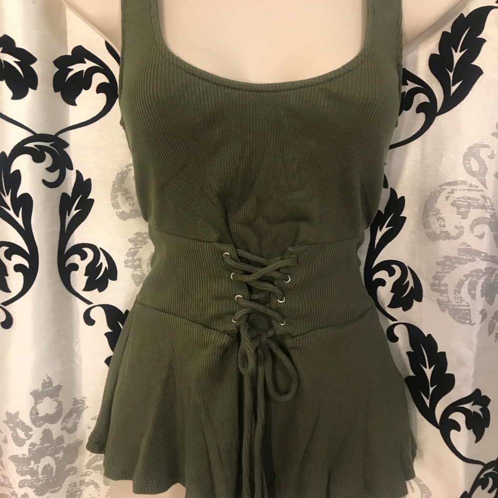 Express olive green corset top